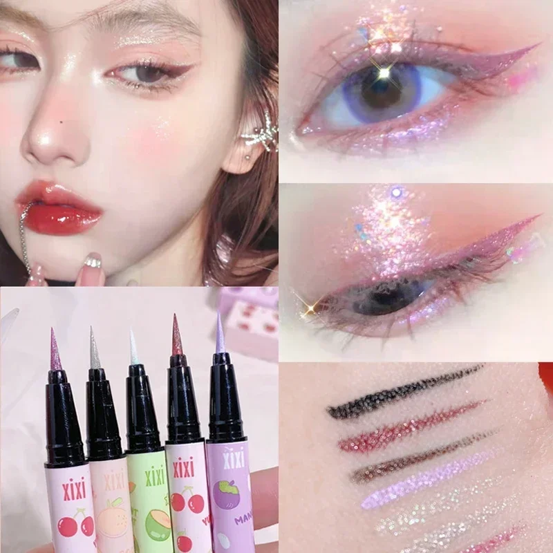 Diamond Glitter Eyeshadow Liner Pencil Face Makeup Highlighter Long lasting Matte Pink Silkworm Champagne Gold Eyeliner Pen