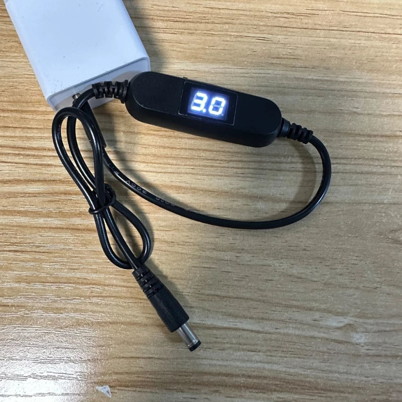 USB C to 2V 3V 4.5V 6V 8V 12V 5.5x2.1mm Adjustable Voltages Cable charging cable,usb charging cable with LED Voltmeter for radio light fan toy clock