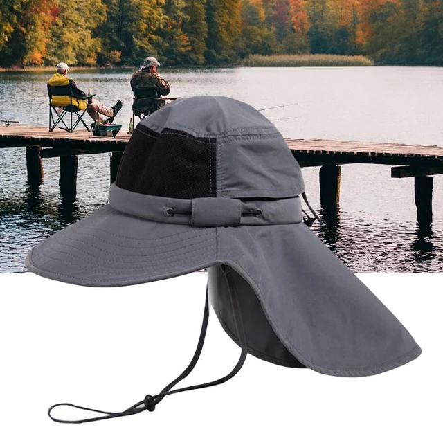 Wide Brim Adjustable Strap Fishing Cap Unisex Fisherman Hat UV