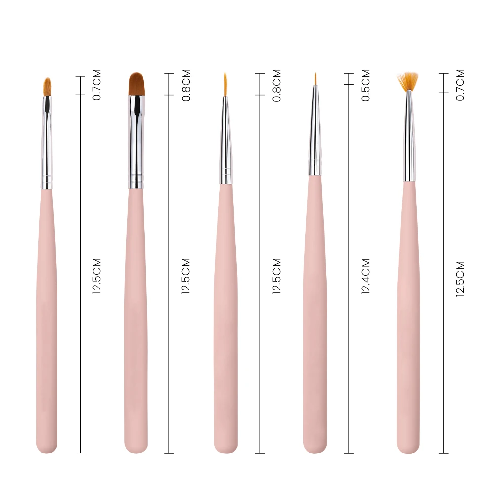 MAYCHAO 5/7pcs Nail Art Brush Kit Manicure Tool Gel Nail Polish Builder Liquid Powder Carving Gel Brush Nail Design Painting Pen 4