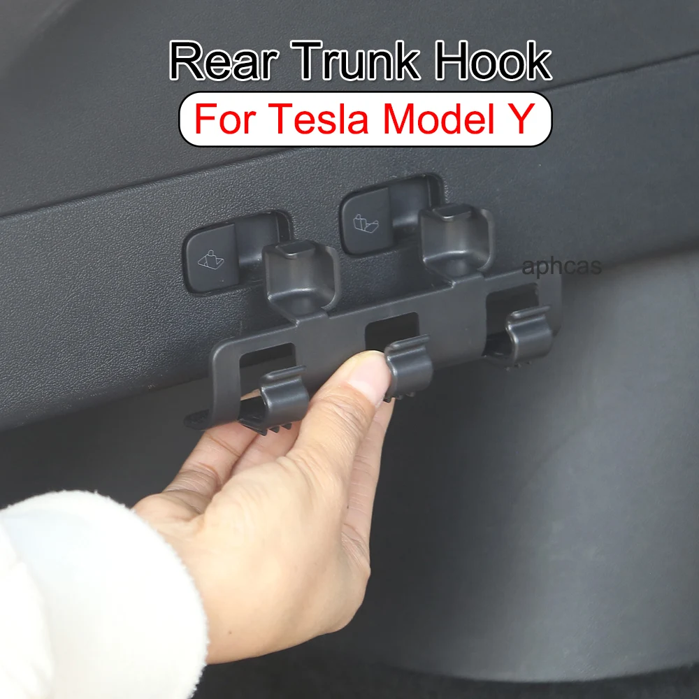 

Rear Trunk Hook Seat Button for Tesla Model Y Tesla Cargo Grocery Shopping Bag Holder Umbrella Hanger Storage Car Interior 2023