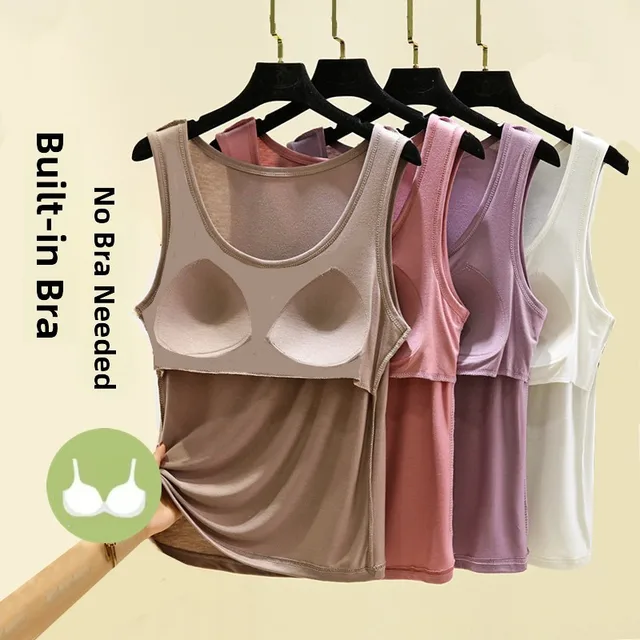 Women's Modal Tank Top Thin Summer Svel round Ne Base irt Pure Color Versatile Outerwear Casual Comfortable Vest