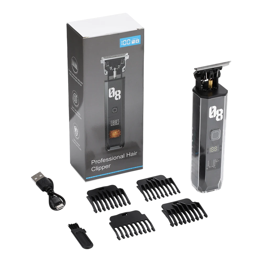 T9 LCD Hair Clipper Electric Hairdresser Oil Shaving Head Electric Pusher Carvin