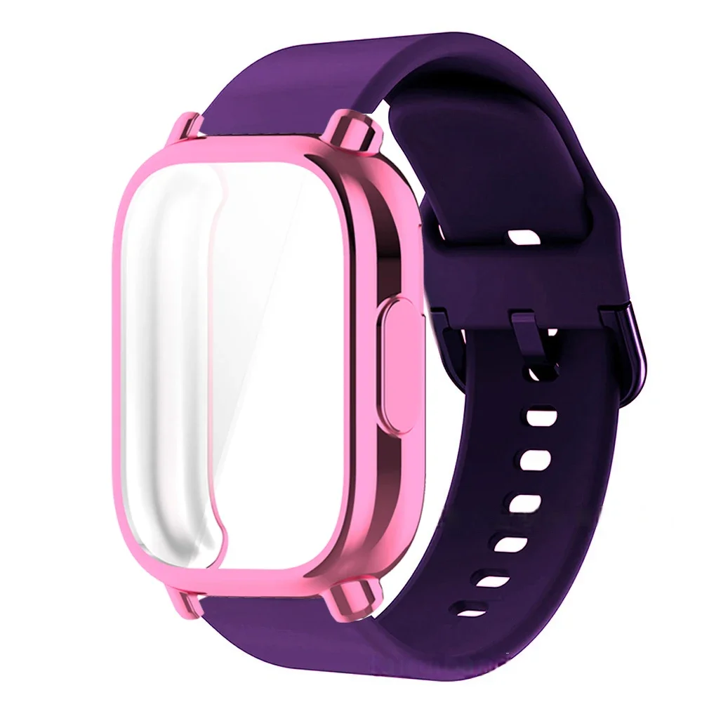 Silicone Strap with Case for Smart Watch, 22mm, Compatible with Watch 5 Active Lite