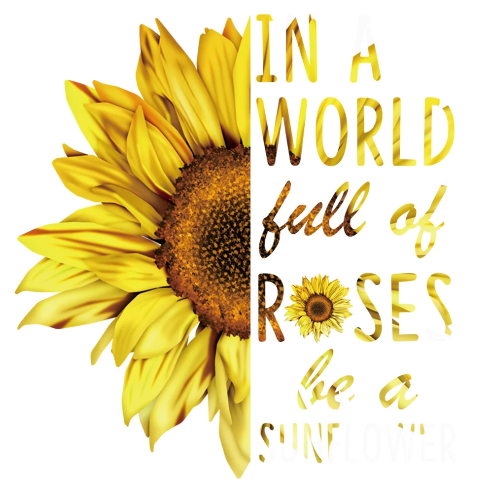 

Custom Patches Applications Thermal Transfer For Clothes Beautiful Sun Flower Sticker Women's t-shirt DIY 2023 Free Shipping