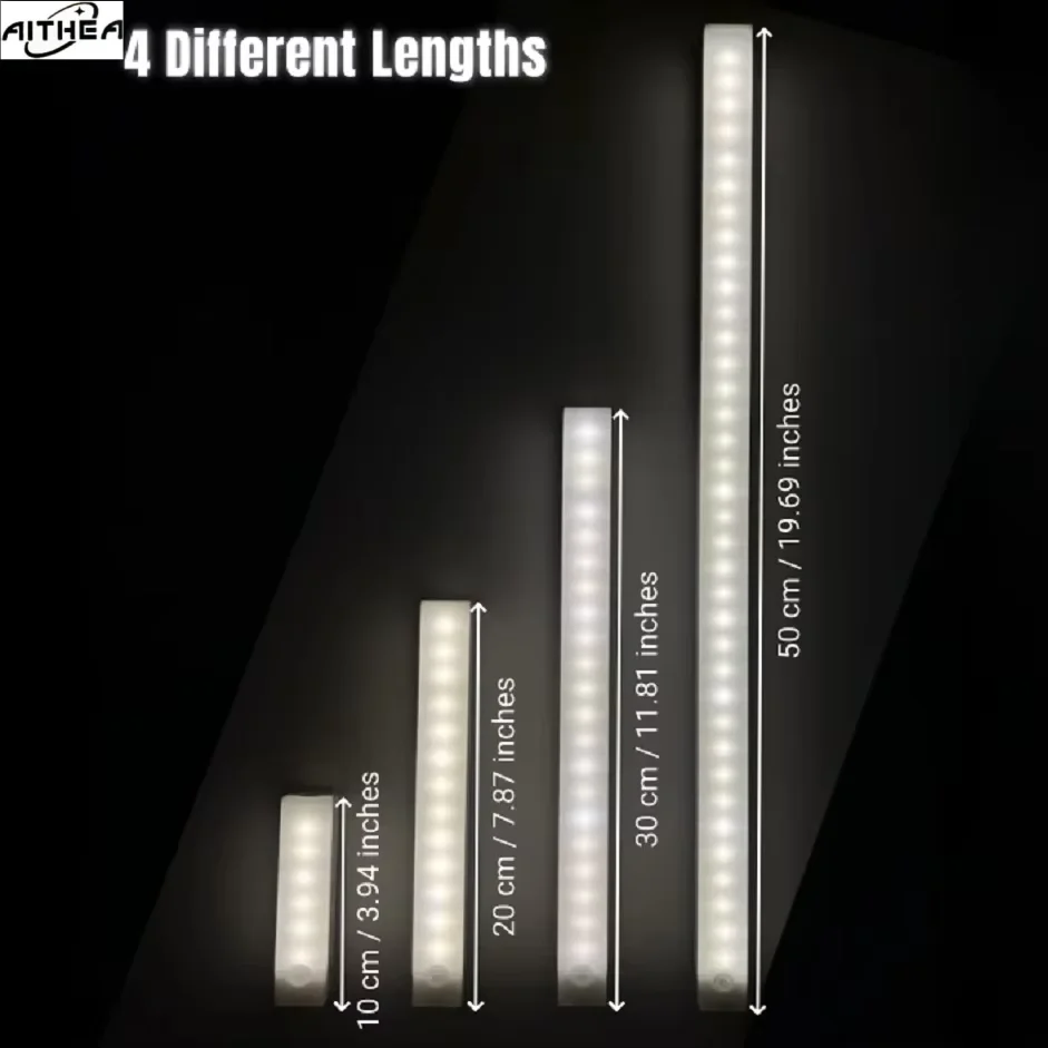 AITHEA LED Motion Sensor Light Wireless USB Rechargeable Night Light Portable Induction Lamp for Cabinet Wardrobe Staircase 2