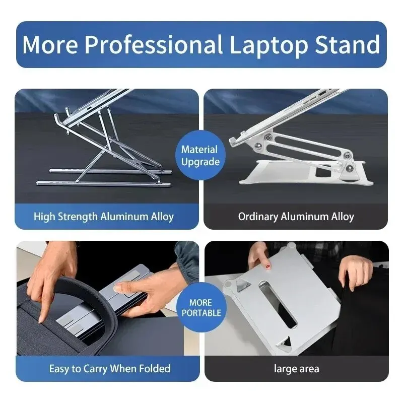 Laptop Stand NEW N8 Adjustable Aluminum For Macbook Tablet Notebook Table Cooling Pad Foldable Holder
