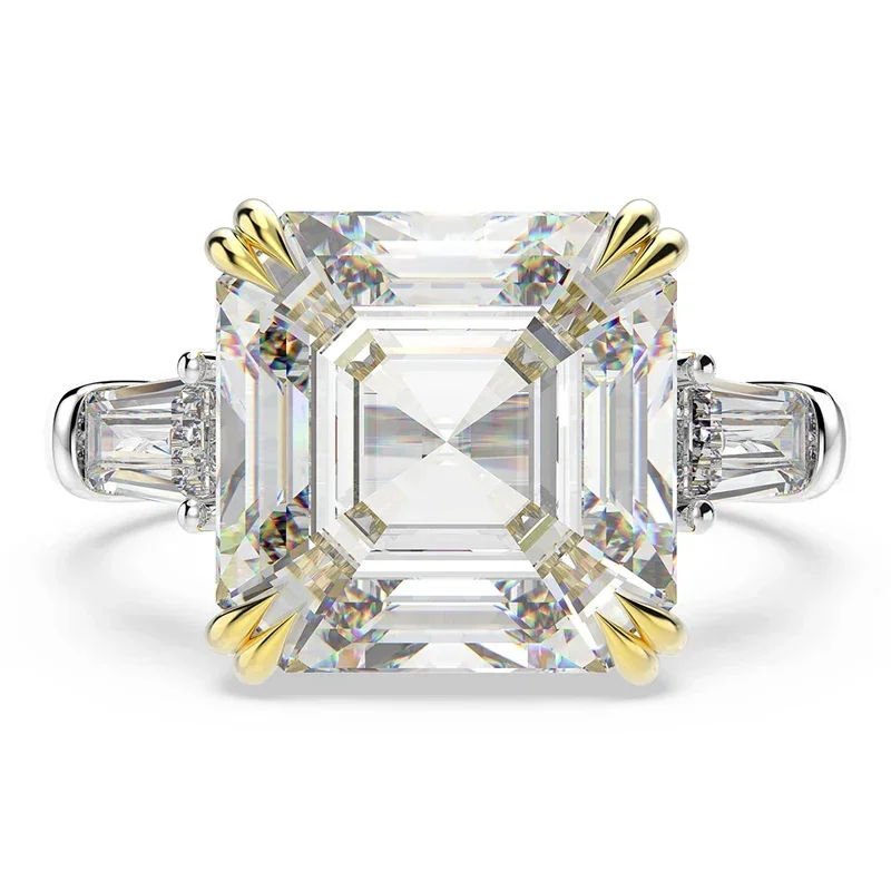 

925 Sterling Silver Created Moissanite Citrine Diamonds Gemstone Wedding Engagement Ring Fine Jewelry Gift Wholesale
