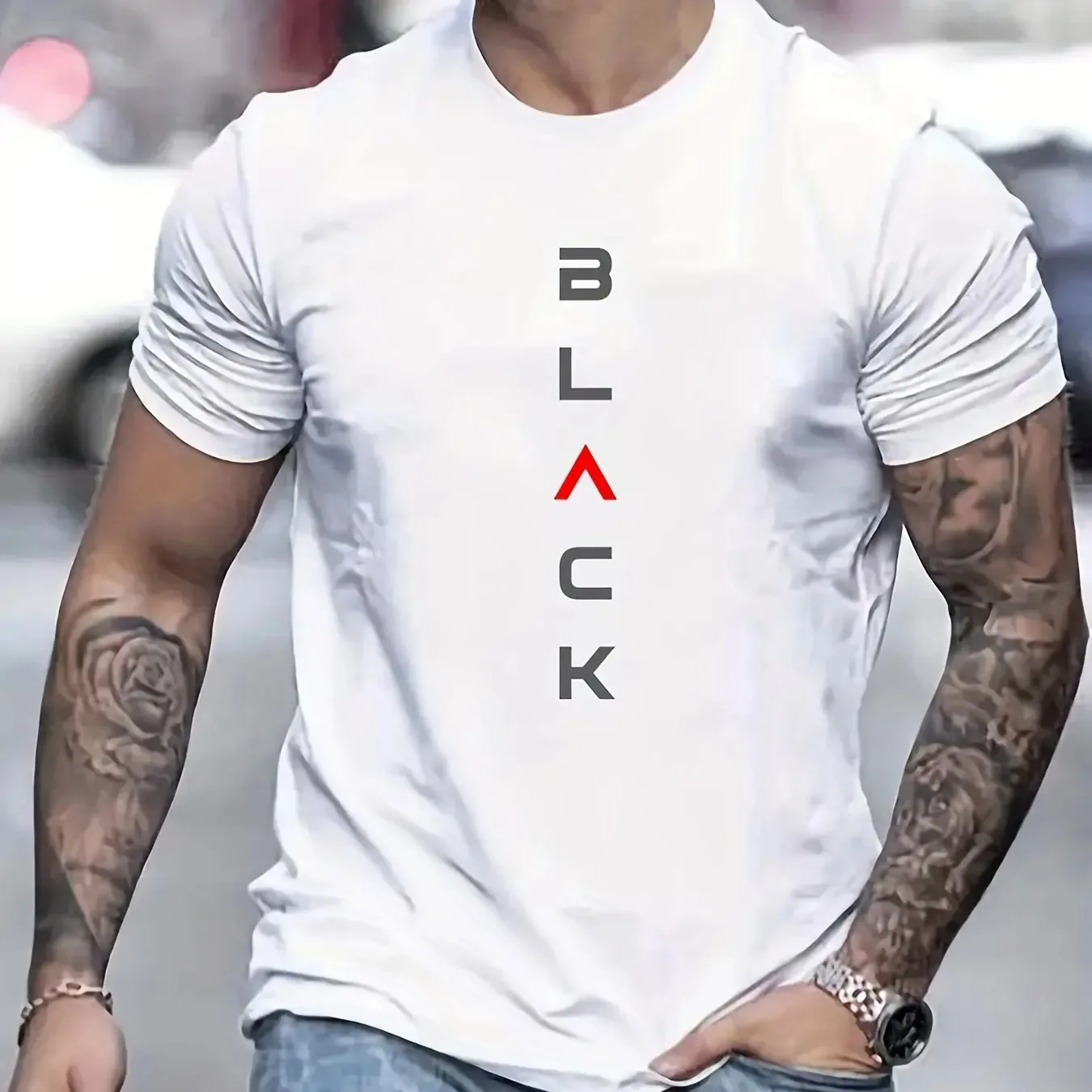 Men's 100% Cotton Print Round Neck Oversized T-shirt