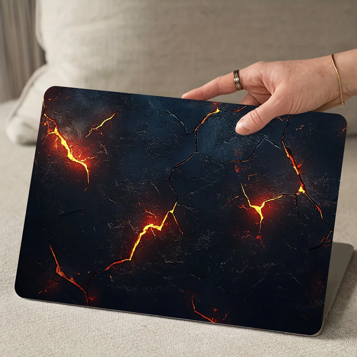 2피스 패턴 노트북 아트 사이버펑크 스티커 케이스 유니버설 넷북 라이트 베이지 방수 스크래치 방지 스티커