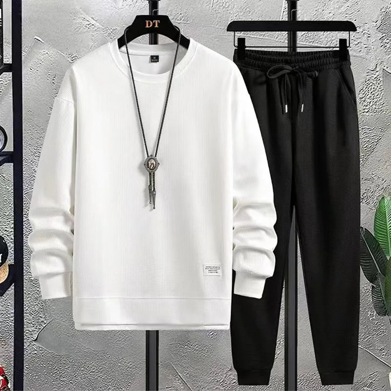 Tracksuit 2 Piece Waffle Hoodie Sweatsuits Sets Athletic Jogging Suits Pocket Spring Autumn Casual Sports Running Suit sports suit