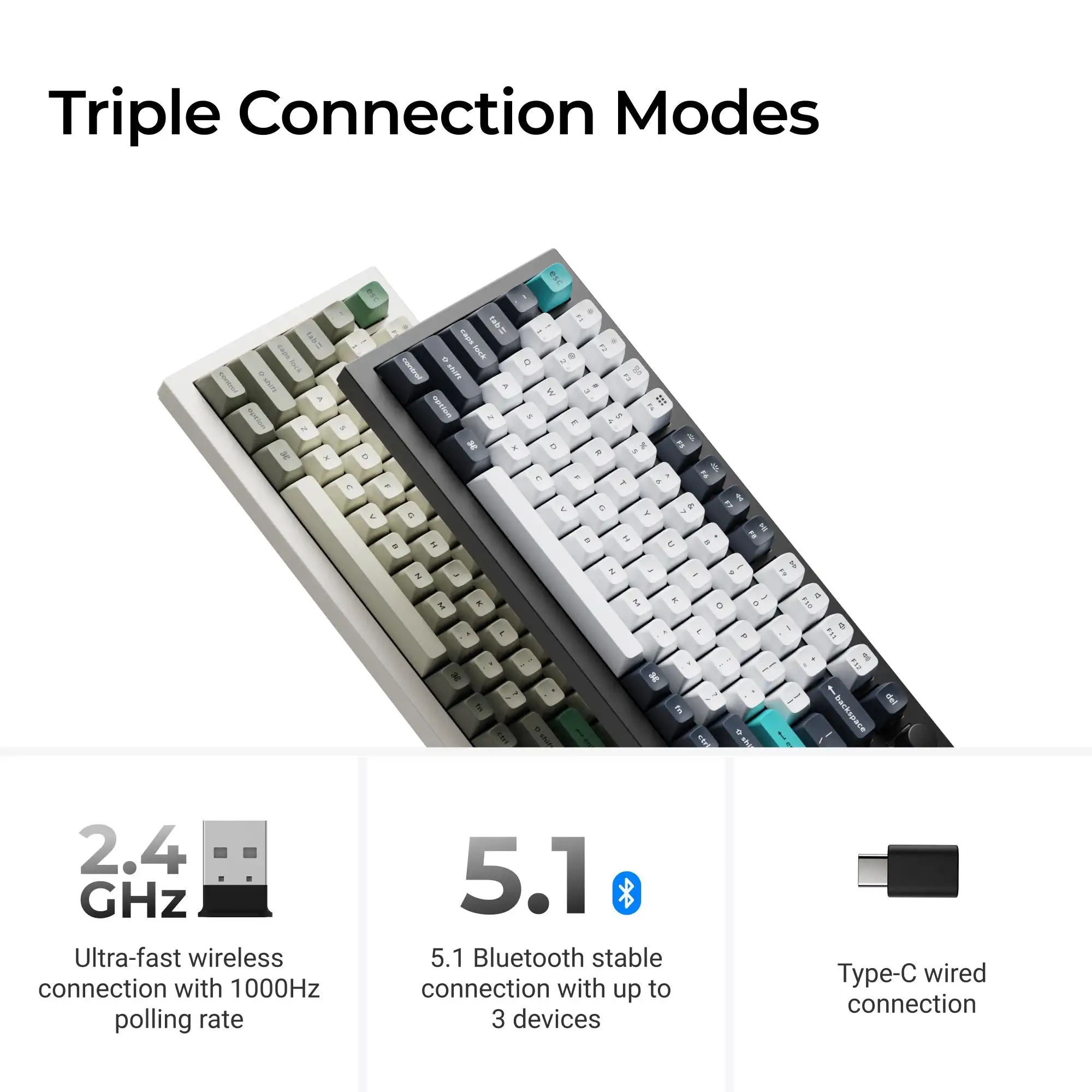 Keychron Q3 Max QMK/VIA 무선 맞춤형 기계식 키보드, 맥 윈도우 리눅스 게이트론 주피터 스위치용