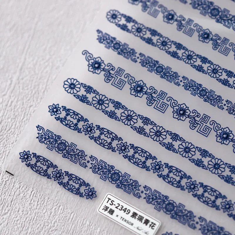 Blue and White Porcelain China Style Nail Stickers Special Simple Blue Nail Art Decorative Pattern Accessories Nail Supplies 2