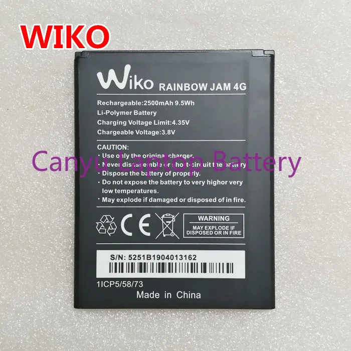 Wiko Rainbow Jam 4G Batteria Di Ricambio Ad Alta Capacità Batteria Di Backup Lungo Tempo Di Standby Per Telefono Wiko Rainbow Jam 4G
