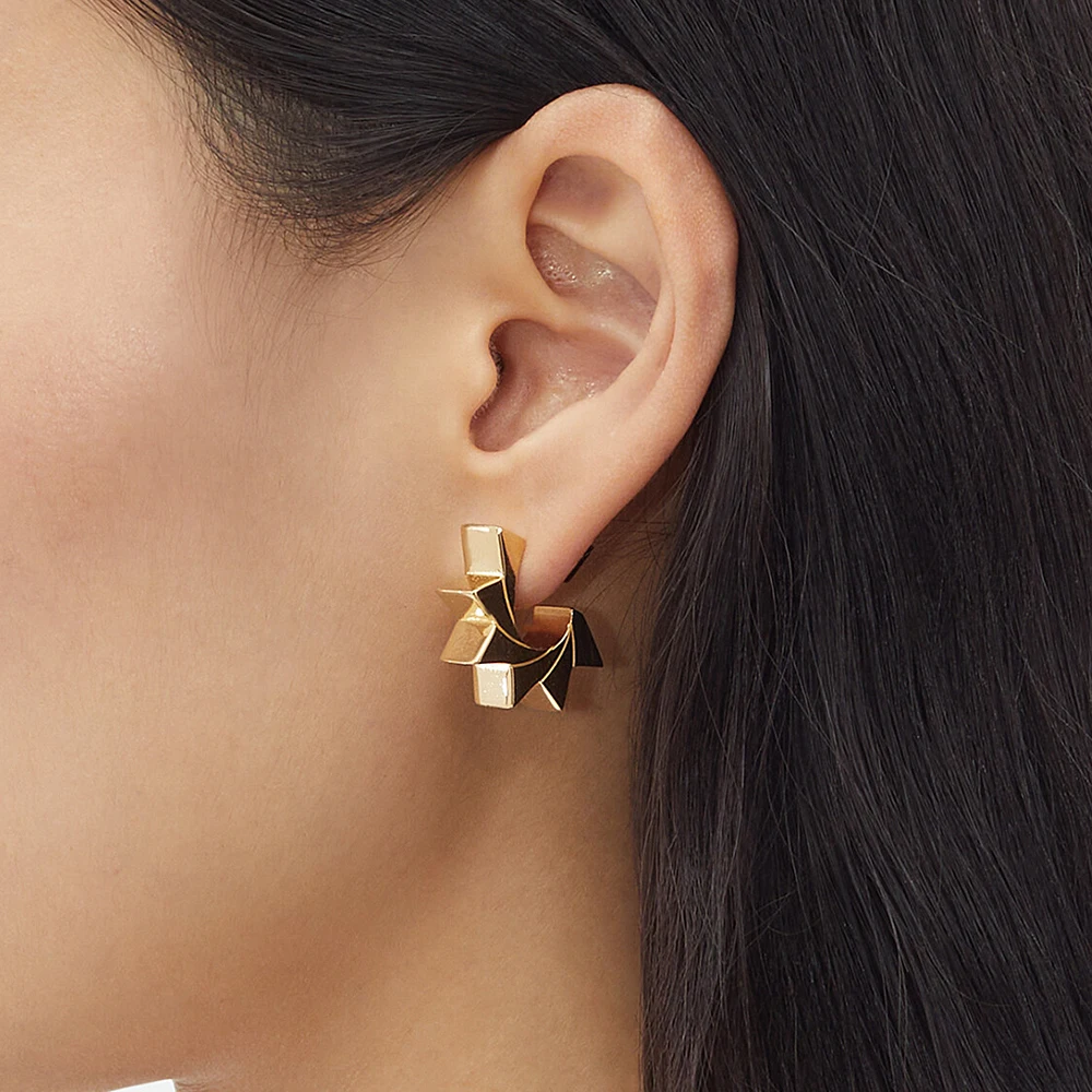 Geometric Irregular U Shape Earrings - Image 5