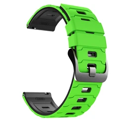 Premium 22mm Quick Release Silicone Sports Watch Strap - 22mm Universal (1 Green Black)
