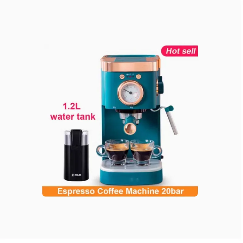 Espresso 20bar Coffee Machine Semi Automatic Cafe Powder Cappuccino Electric Coffee Maker DL-KF5400 220V 1.2L 2