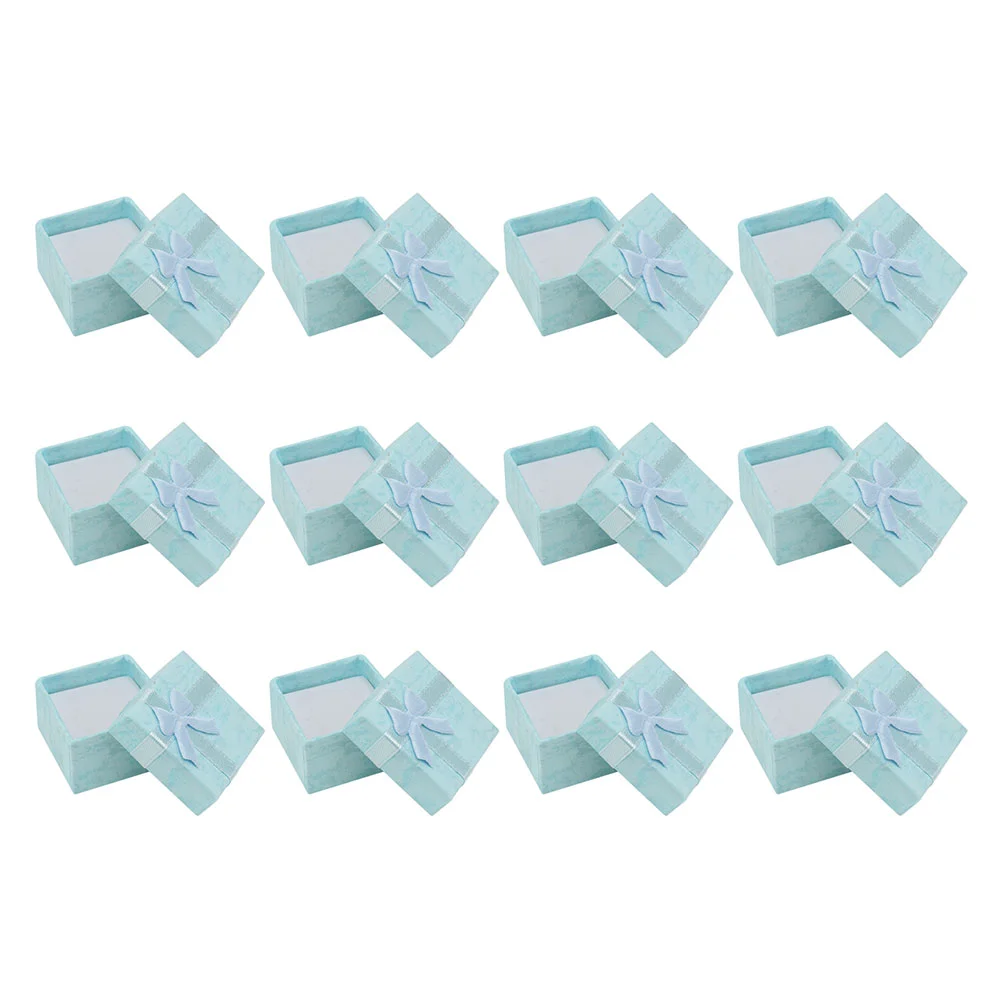 

Коробка для колец простая, органайзер для ювелирных изделий, контейнер для галстуков-бабочек, коробка для колец для помолвки, квадратные коробки из бумаги, 12 шт.