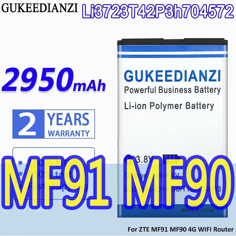 

GUKEEDIANZI High Capacity Battery Li3723T42P3h704572 2950mAh For ZTE MF91 MF90 4G WIFI Router Bateria