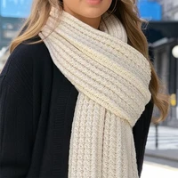 New Design Thick Knitted Scarf for Women Fashion Winter Warm Cashmere Scarves Neckercheif Lady Korean Style Neck Tie Bandana 4