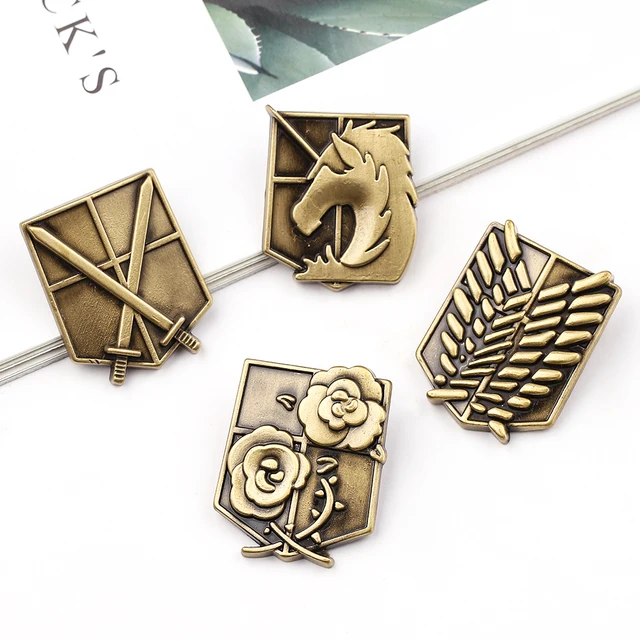 Japanese Attack On Titan Broche Femme Bijoux Fashion Vintage Enamel Badge  Button Pins Anime Brooch Pins For Backpacks - Brooches - AliExpress