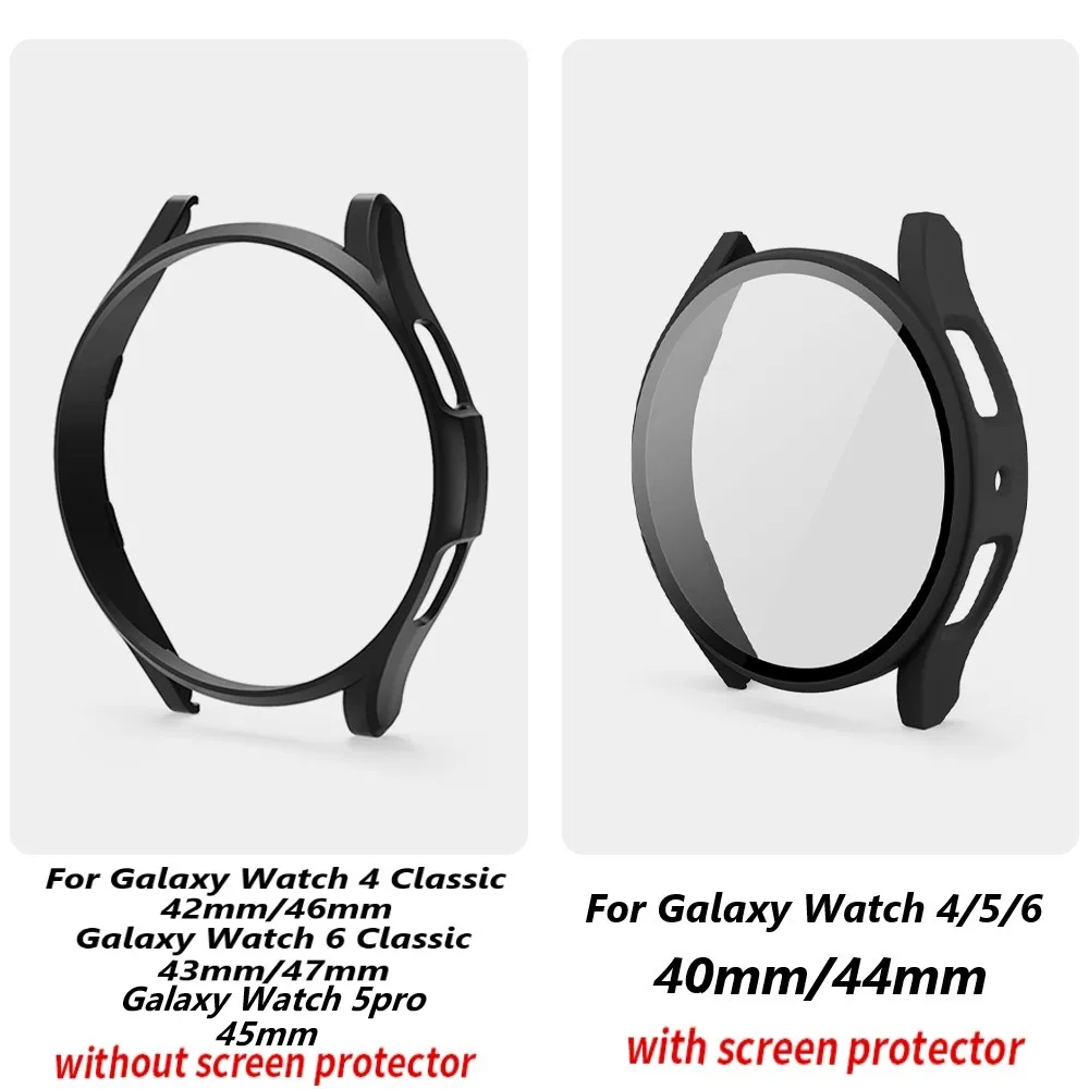 Correa y funda para Samsung Galaxy Watch 4/5/6 40mm 44mm 45mm PC Hard  Bumper para Galaxy Watch 4/6 Classic 42mm 46mm 43mm 47mm Hollow Frame  cubierta protectora