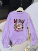 Christmas womens simple printed long sleeved round neck pullover knitted fabric loose fit autumn and winter fashionable top 4
