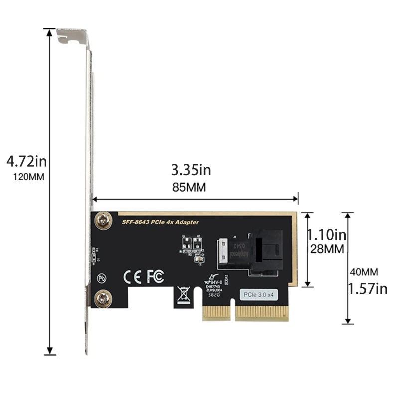 PCIe 4X/8X SFF 8643 2 포트 u.2 SSD 어댑터 확장 카드 Pci-e 변환기 P8DC