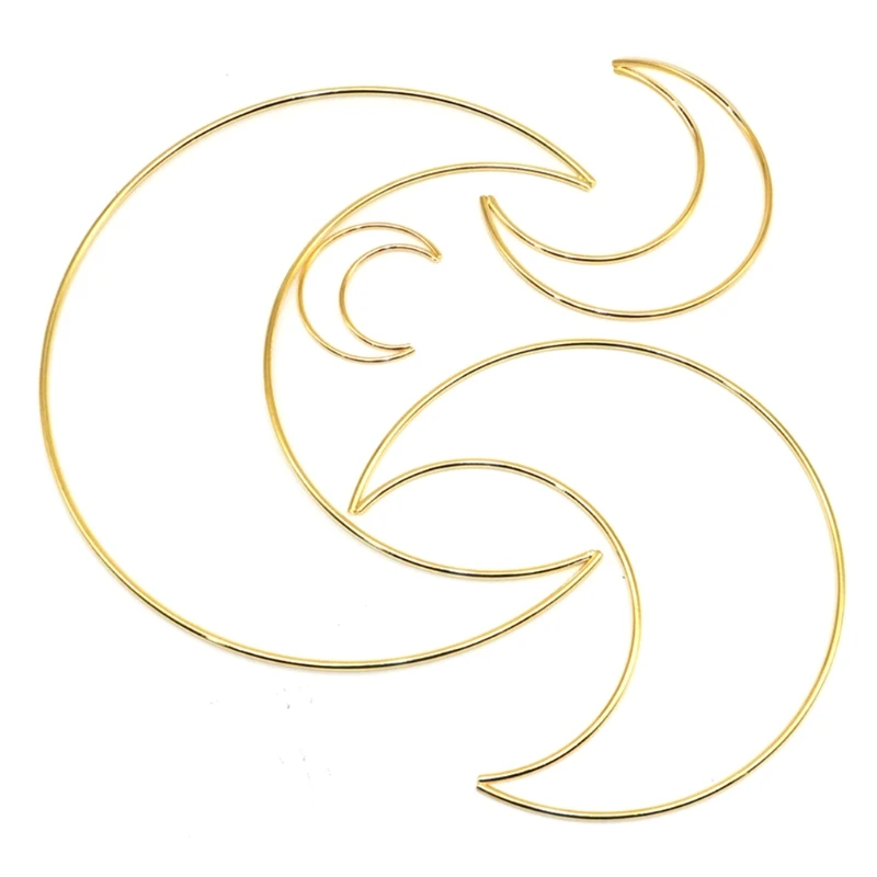 Love Heart Stars Moon Shaped Dream Catcher Frame Circle 50-200Mm Ring Metal Hoop M6Ce