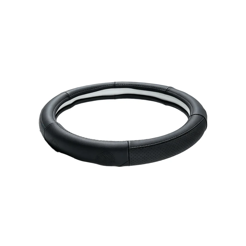Coprivolante per auto – Cuciture nere, diametro esterno 38 cm, antiscivolo e resistente all'usura, presa confortevole - Image 3