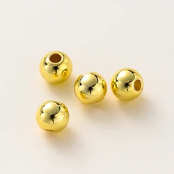 Gold Plated Smooth Round Brass Beads for DIY Jewelry Making & Wholesale (18K Gold)