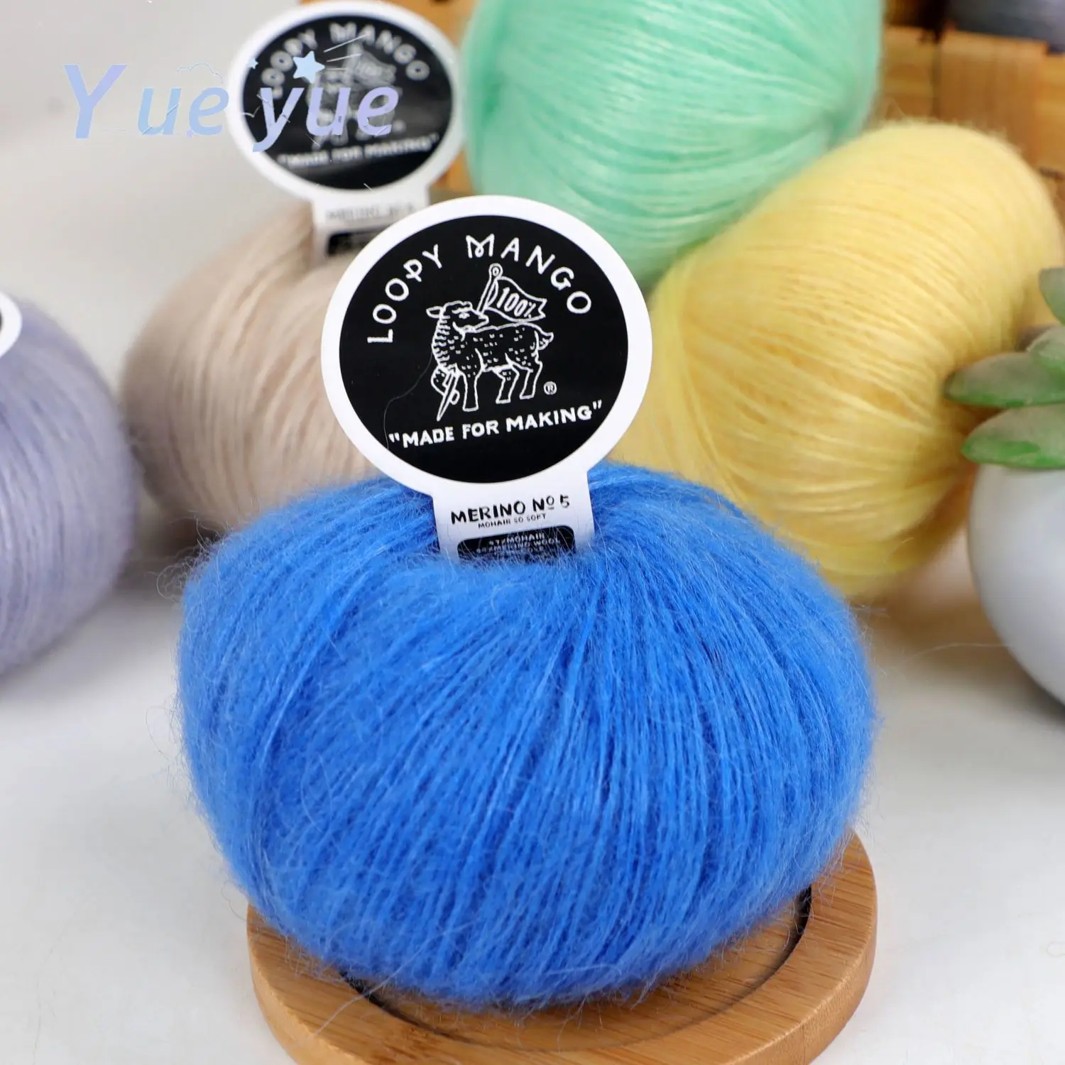 10 Groups Soft Mohair Yarn Knitting Angora Yarn for DIY Knitting,Fluffy Lace Yarn for Crocheting,Knitting Sweater,Scarf,Shawl 5