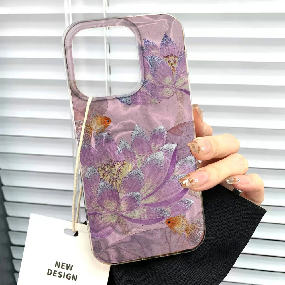Lotus Flower Korean Art Design Phone Case - Girls Pattern Cover