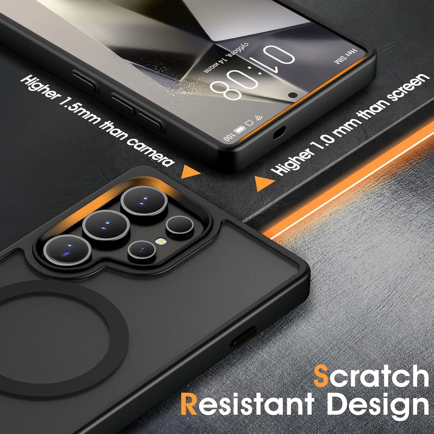 Sleek Black Matte Phone Case with MagSafe Compatibility