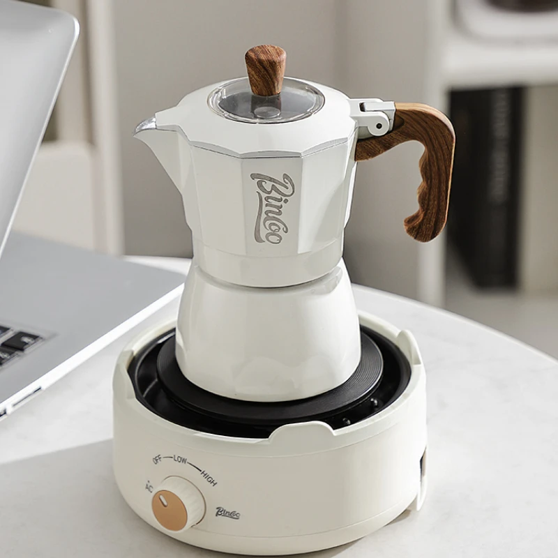 

Double valve mocha pot, multiple serving household small espresso brewing equipment
