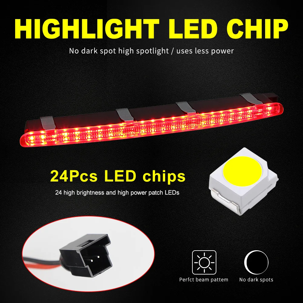 Tubo De Barra LED 3D Tercera Tercera Luz Trasera De Freno LED 3ra Luz De Freno 2038201456 ABS Reemplazo Para Mercedes‑Benz Clase C W203 2000‑2007