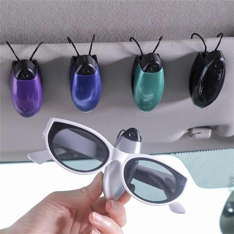 

Car Sunglasses Clip Holder LadybugsShape Foam Sunglasses Holder Eyeglass Organizers for Driver Car SunVisor Glasses Clip