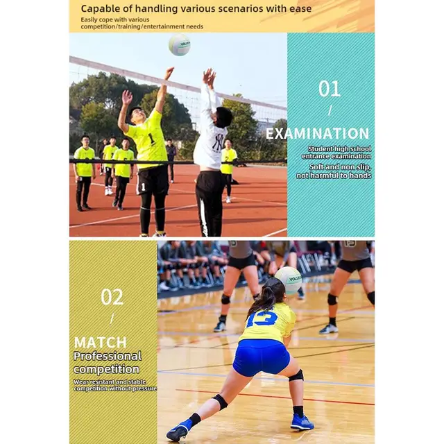 Official Size 5 Volleyball, Soft Indoor Outdoor Volleyball For Game Gym Training Beach Play Volleyballs For Beginner Teenager 3
