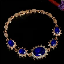 Trendy New Women Gold Filled 5 Colors CZ  Austrian Crystal Bracelets & Bangles Jewelry Wholesale Sales 