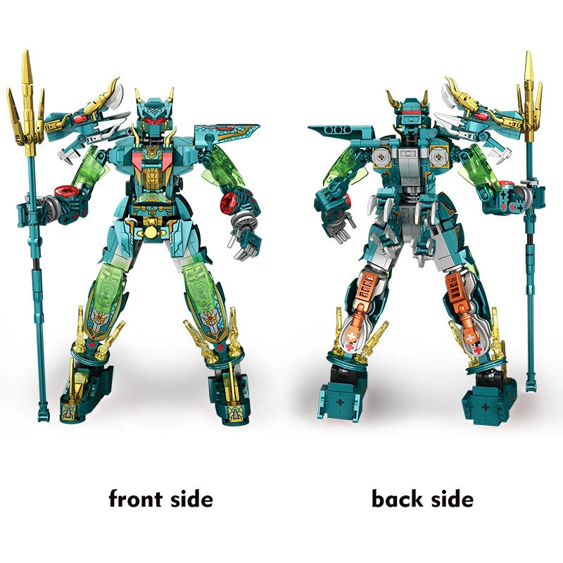 Morphing Mecha Beast 2in1 Green Dragon Model DIY Transformable Robot Building Bl