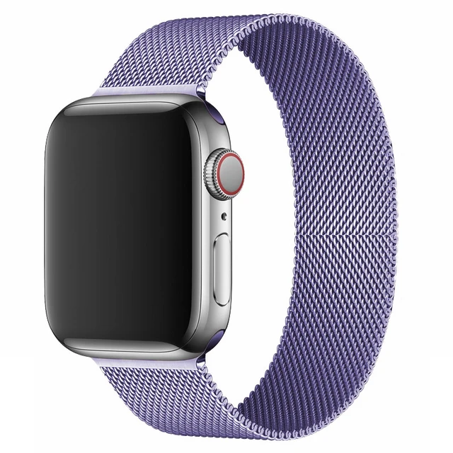 Magnetic Loop Strap For Apple watch Band 45mm 41mm 44mm 40mm 42mm 38mm Stainless steel correa bracelet iWatch serie 3 7 5 6 se 3 Lavender 14