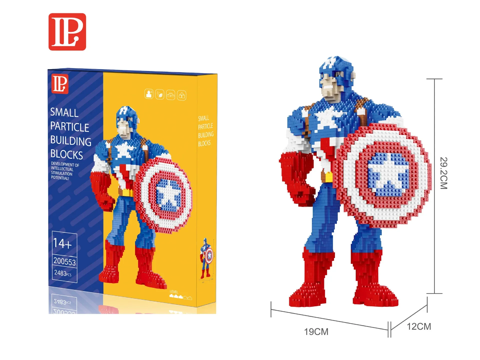 thumbnail image 1 of Bloques de construcción en miniatura de Marvel, Spiderman, Iron Man, Hulk, superhéroes, modelo ensamblado, Capitán América, minifiguras de ladrillos, juguetes para niños, 1 of 5