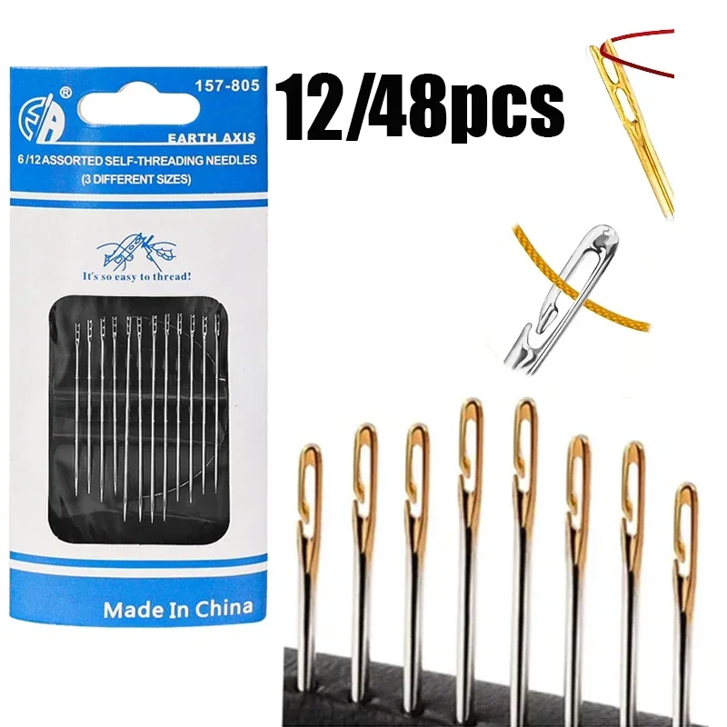 Blind Sewing Needles Stainless Steel Elderly Needleside Hole for