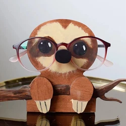 Handmade Wooden Spectacle Holder Eyeglass Frame Pug Dog Cat Display Stand for Home Office Desk Decor Shelf  Animal eye frame