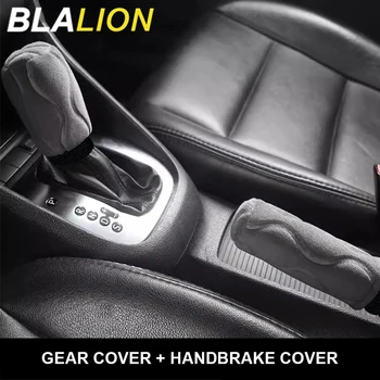 BLALION 자동차 핸드 브레이크 그립 슬리브 기어 시프트 노브 보호 커버, 플러시 핸들, 겨울 소프트 웜 핸드 브레이크, 인테리어 액세서리