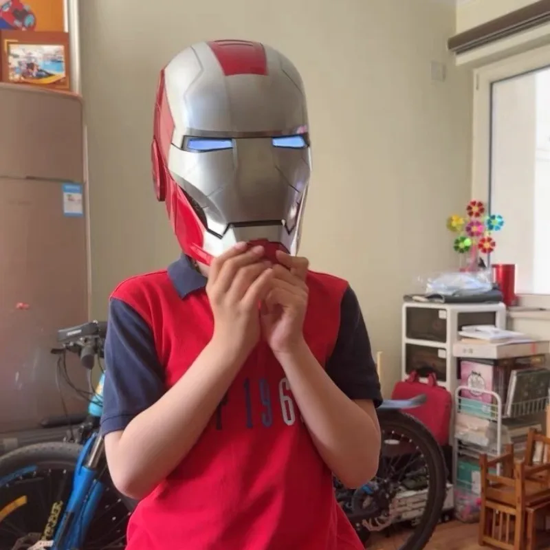 Hot Marvel Iron Man Autoking 1/1 Mk5 Casco Telecomando E Controllo Vocale Iron Man New Automatic Cool Helmet Mask Con Luce A Led Regalo