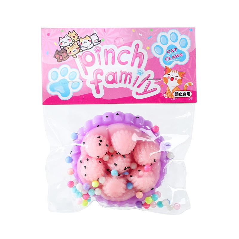 Strawberry Cake Mochi Taba Squishy Toy Cute Sticky Decompressions Pinching Squeeze Toy Novelty Kids Adult Birthday Gift 5