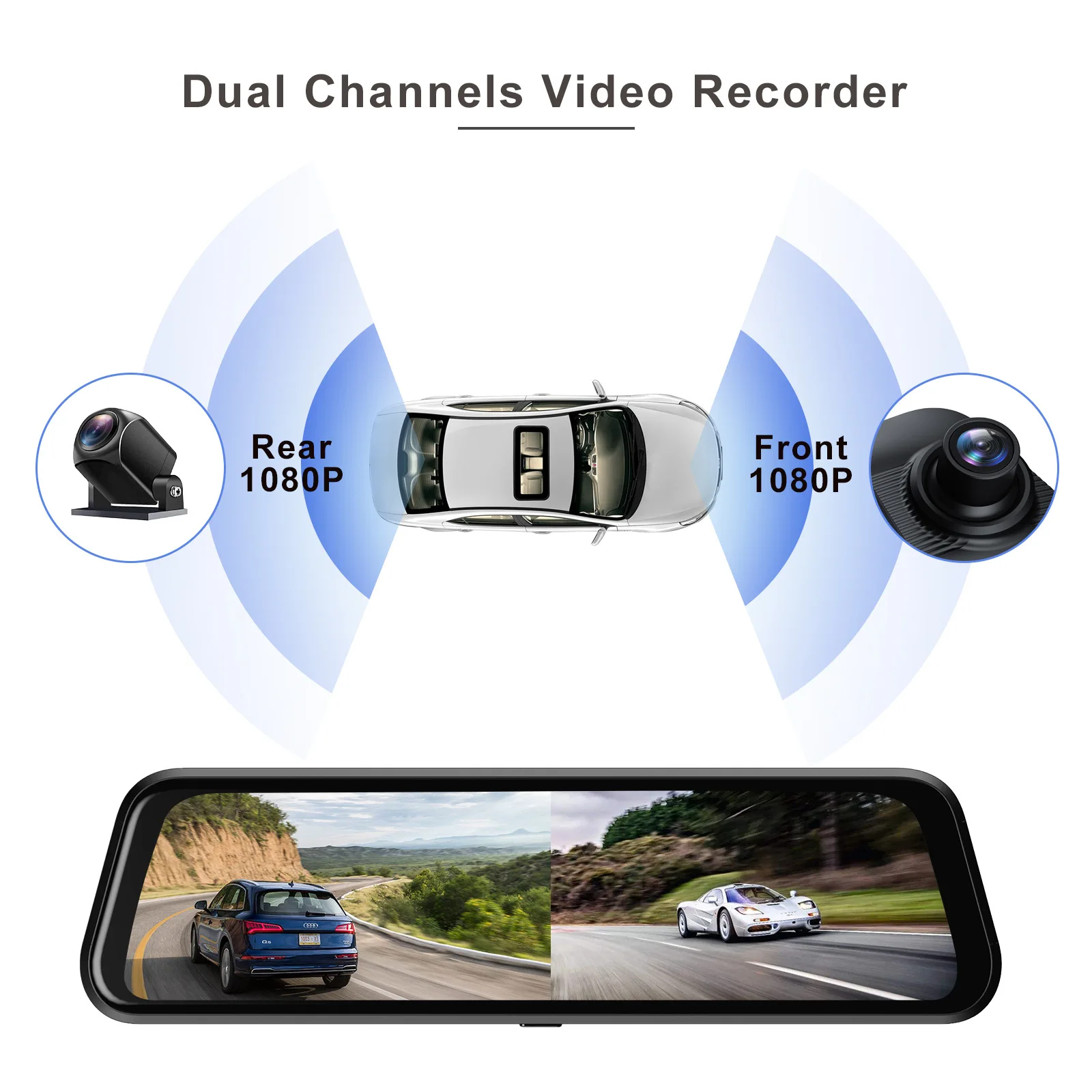 Rückspiegel Dash Cam Für Auto 1080P Dual Kamera Vorne Und Hinten dvrs  dashcam wifi Drahtlose CarPlay Android Auto video Recorder - AliExpress