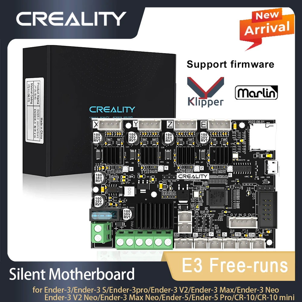 Creality e3 Livre-corre Silencioso Placa-mãe Kit de Atualização 32bit Arm Cortex-m4 Suporte Marlin e Klipper Firmware Movimentação do Motor Tmc2209