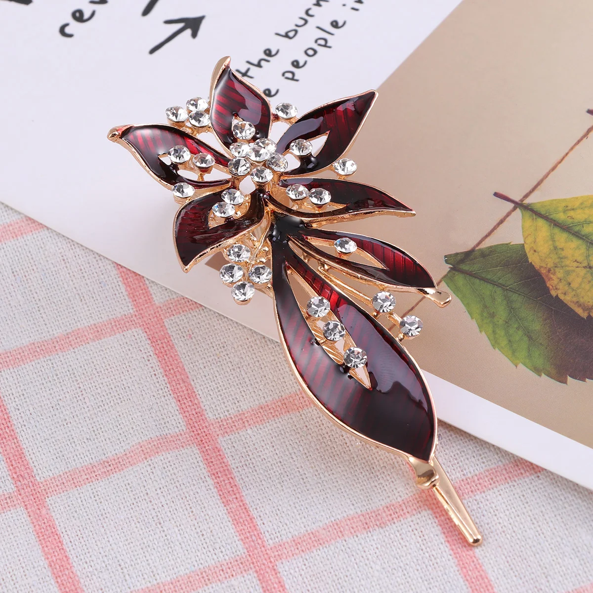 

Hair Barrettes Metallic Clips Headgear Accessories Alloy Hairpin Claw for Women Red Women's
